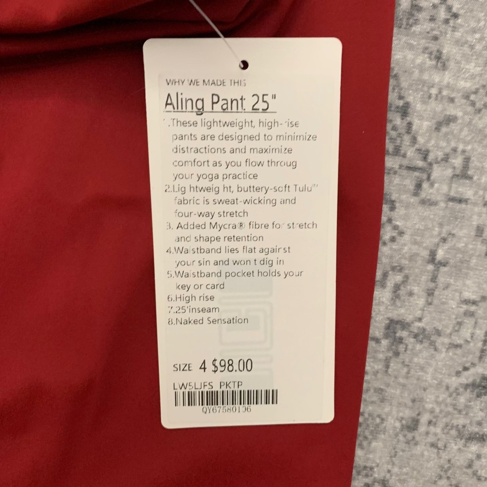 Lululemon Define Jacket Leggings Set Women 4 Red Gold Zip Activewear NWT - Picture 11 of 14